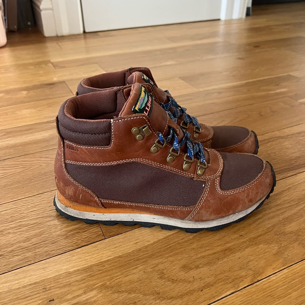 L.L. Bean Katahdin waterproof- Brown and Blue Hiking Boots with Rugged Design